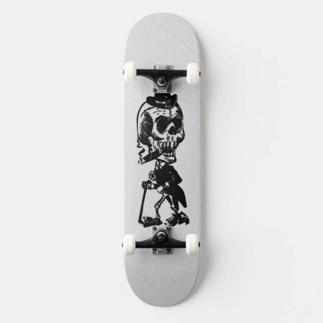 Cigar Smoking Cowboy Skeleton Skate Board Skateboard (Vorderseite)