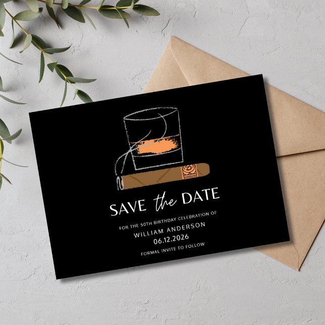 Cigar Whiskey Save the Date (Cigar Whiskey Save the Date)