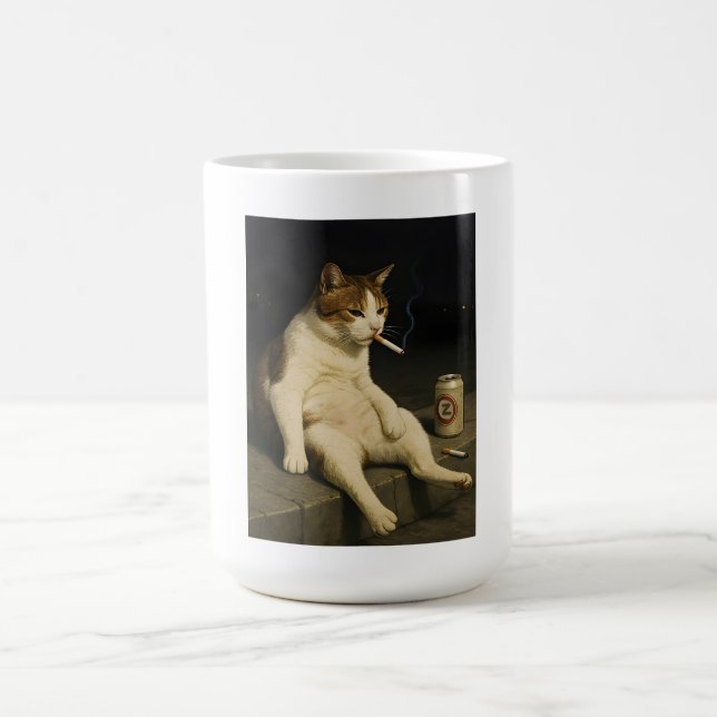 Cigarette Kitten Funny Smoking Cat Gen Z Meme Kaffeetasse (Mittel)