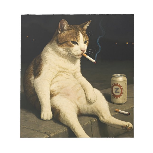 Cigarette Kitten Funny Smoking Cat Gen Z Meme Notizblock (Vorderseite)