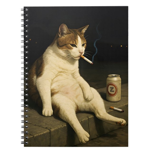 Cigarette Kitten Funny Smoking Cat Gen Z Meme Notizblock (Vorderseite)