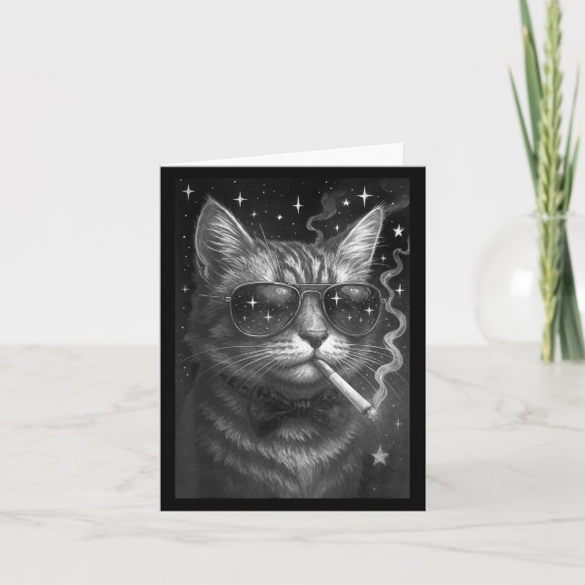 Cigarette Kitten Funny Smoking Cat Meme Stupid Bra Karte (Vorderseite)