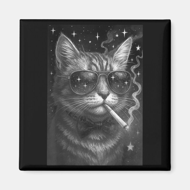Cigarette Kitten Funny Smoking Cat Meme Stupid Bra Magnet (Vorne)