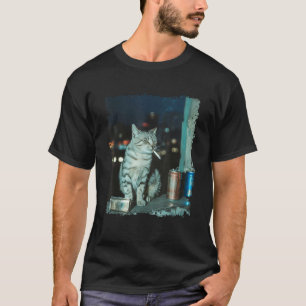 Cigarette Kitten Funny Smoking Cat Meme Stupid Bra T-Shirt