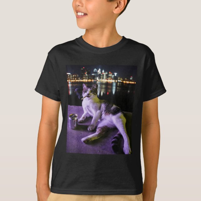 Cigarette Kitten Funny Smoking Cat Meme Stupid Bra T-Shirt (Vorderseite)