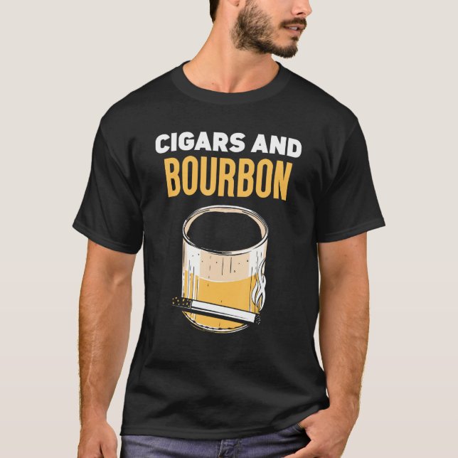 Cigars And Bourbon Drinking Cigar Bourbons T-Shirt (Vorderseite)