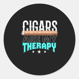 Cigars Are My Therapy Runder Aufkleber