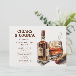 Cigars Cognac Whiskey Bourbon Geburtstagsparty Einladung