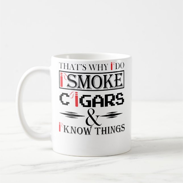 Cigars s With Red Cigar Cute Smoker Men Kaffeetasse (Links)
