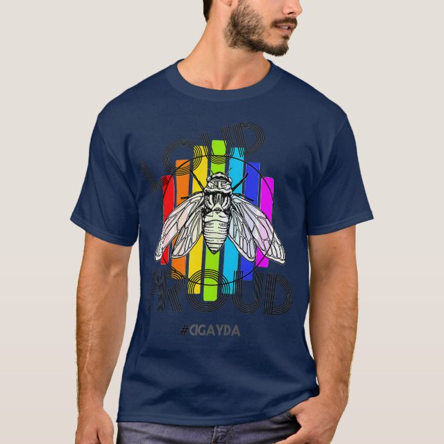 Cigayda LGBT Pride Cicada Brood X 2021 Insekt T-Shirt (Vorderseite)