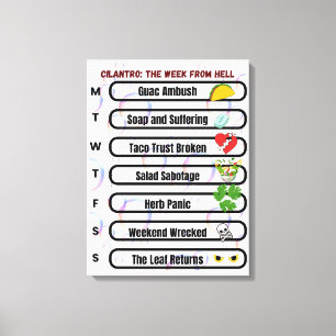 Cilantro - Die Woche von Hell Funny Anti-Cilantro Leinwanddruck