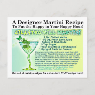 Cilantro Dill Martini Rezept Postkarte