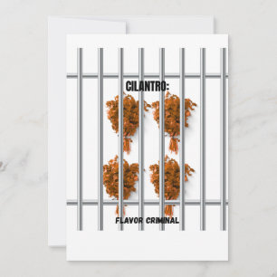 Cilantro: Flavor Criminal - Funny Anti-Cilantro Feiertagskarte