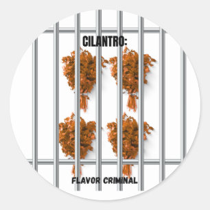 Cilantro: Flavor Criminal - Funny Anti-Cilantro Runder Aufkleber