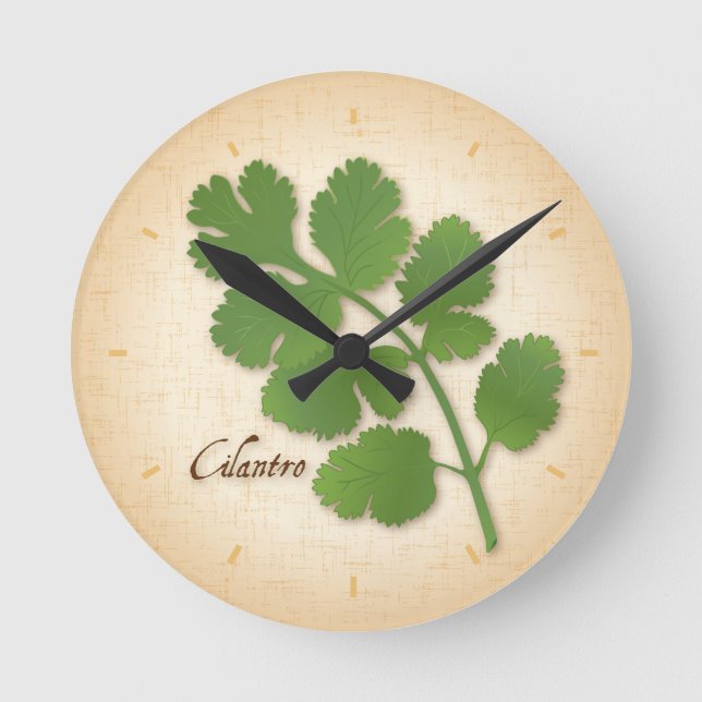 Cilantro Herb Runde Wanduhr (Vorderseite)
