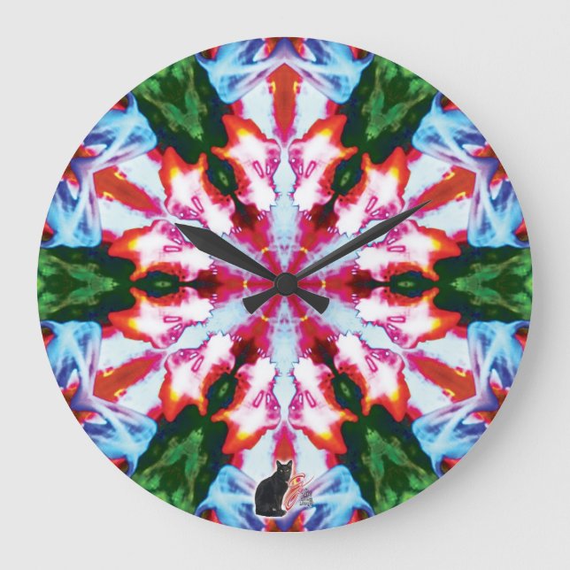 Cilantro Kaleidoskop Große Wanduhr (Vorderseite)