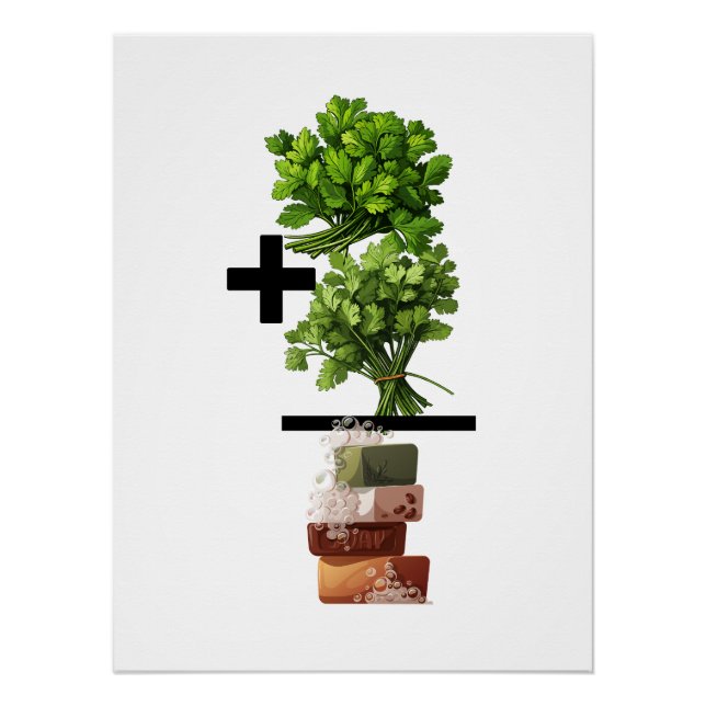 Cilantro Math - Funny Anti-Cilantro Poster (Vorderseite)