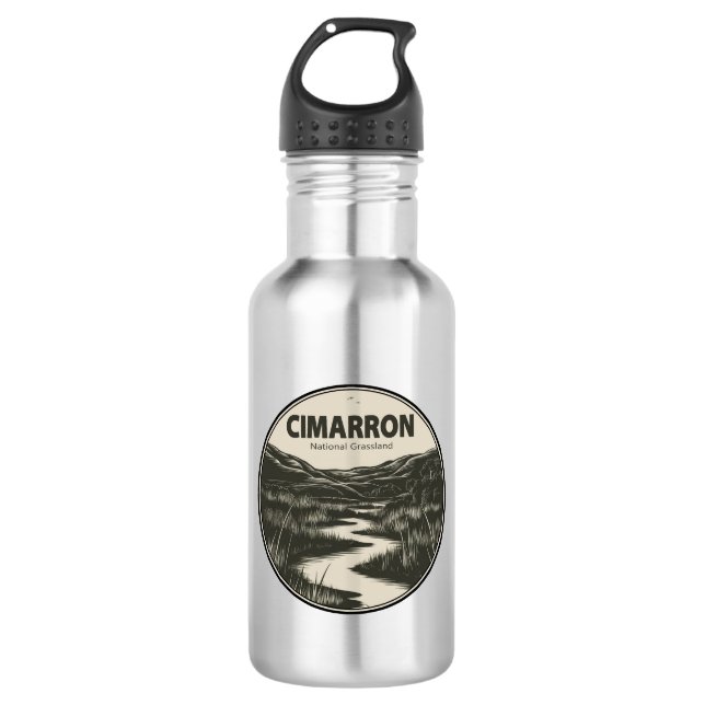 Cimarron National Grassland Kansas Stream Edelstahlflasche (Vorderseite)