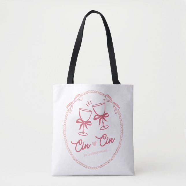 Cin Cin an die Braut Design | Perlen Champagner (Vorderseite)