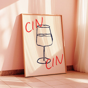 Cin Cin Art Print   Bar/Küchendekor Poster