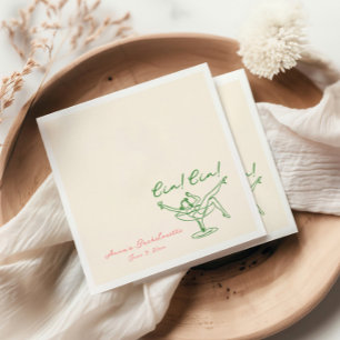 Cin Cin Grün Pink Junggesellinnenabschied Serviette