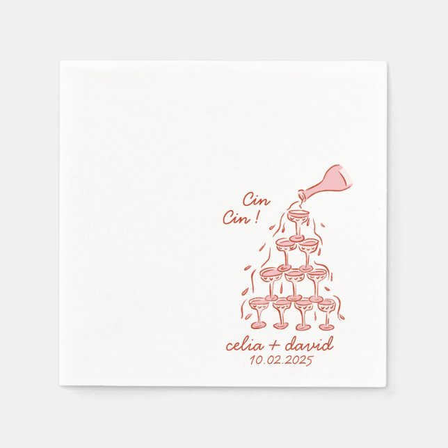 Cin Cin Italian Wedding Serviette (Vorderseite)