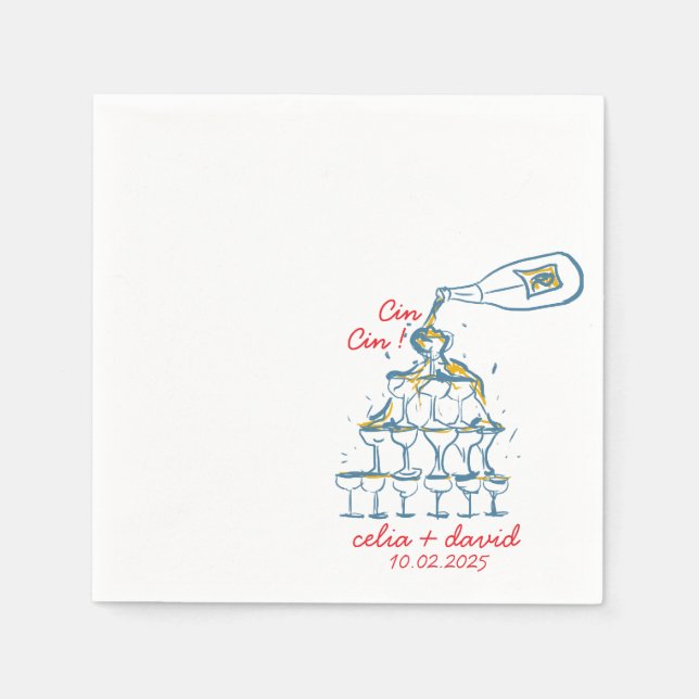 Cin Cin Italian Wedding Serviette (Vorderseite)