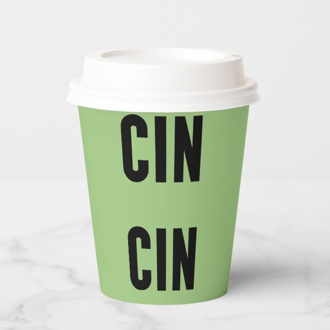 Cin Cin Typography Pappbecher (Vorderseite)
