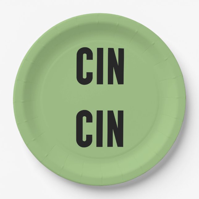Cin Cin Typography Pappteller (Vorderseite)