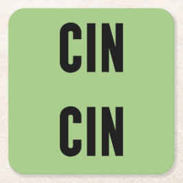 Cin Cin Typography Rechteckiger Pappuntersetzer