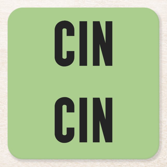 Cin Cin Typography Rechteckiger Pappuntersetzer