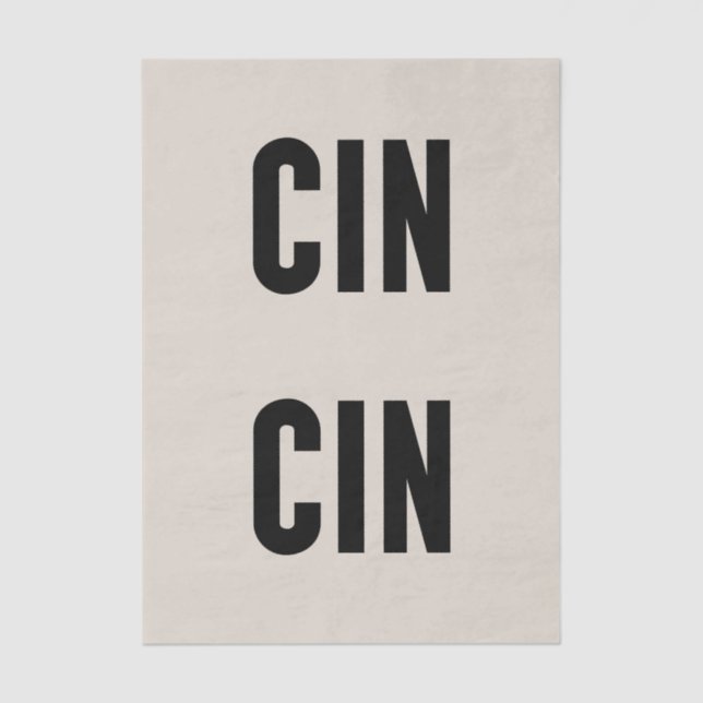 Cin Cin Typography Seidenpapier (Vorderseite)