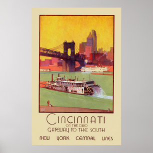 Cincinnati auf dem Ohio-Tor zum Süden Poster