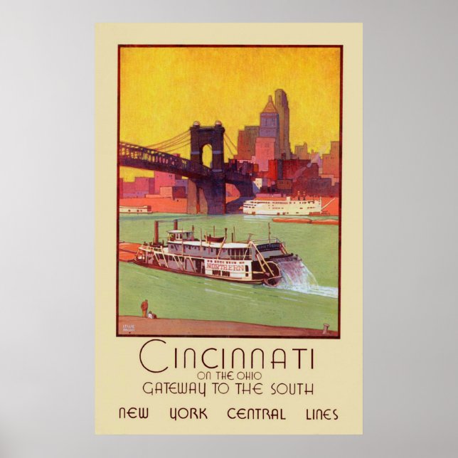 Cincinnati auf dem Ohio-Tor zum Süden Poster (Vorne)