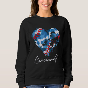 Cincinnati Baseball Herz Camouflage Graphic Baseba Sweatshirt