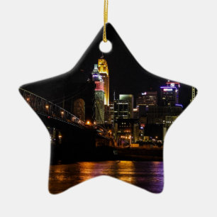 Cincinnati bis zum Nacht Keramikornament