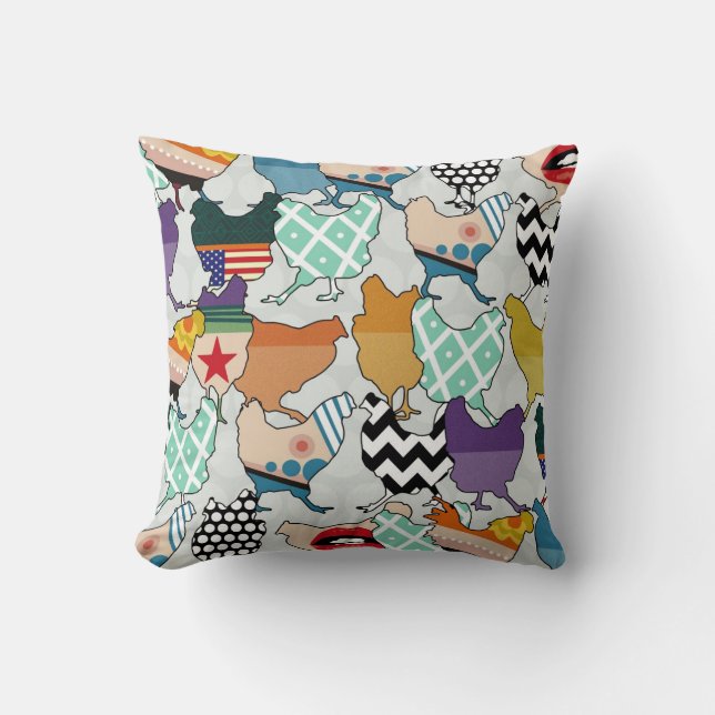 Cincinnati Chickens Silberspot Kissen (Vorderseite)