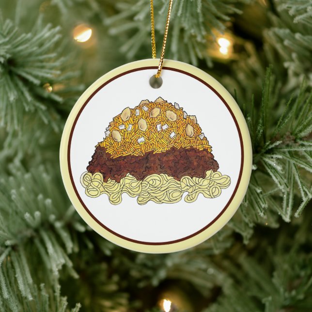 Cincinnati Chili Ohio OH Spaghetti Chili Food Keramik Ornament (Baum)