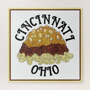 Cincinnati Chili Ohio OH Spaghetti Chili Food Puzzle