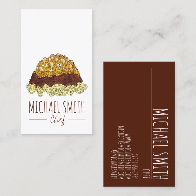 Cincinnati Chili Ohio OH Spaghetti Chili Food Visitenkarte (Vorne/Hinten)