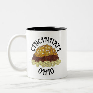 Cincinnati Chili Ohio OH Spaghetti Chili Food Zweifarbige Tasse