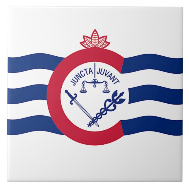 Cincinnati City Flag Tile Fliese (Vorderseite)