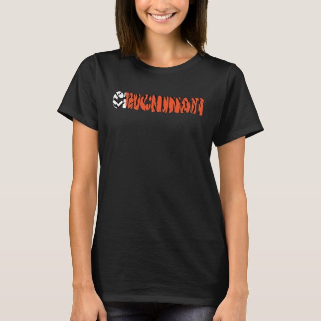 Cincinnati Cool Tiger Striped Animal Print T-Shirt (Vorderseite)