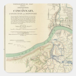 Cincinnati, Covington Quadratischer Aufkleber
