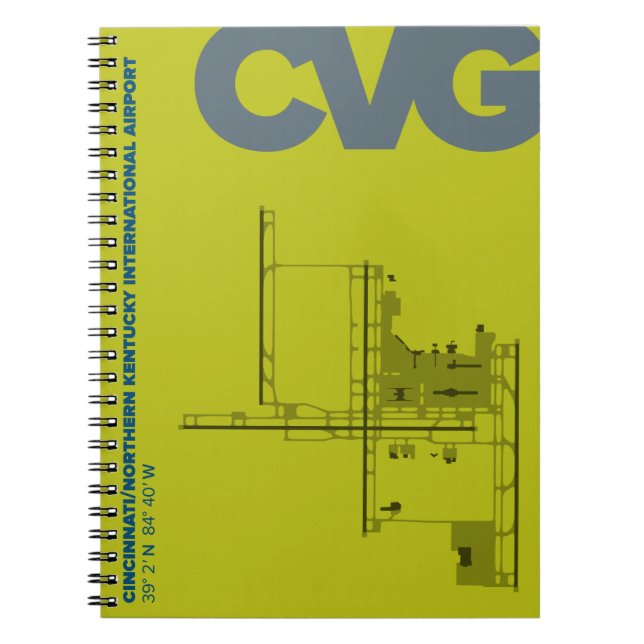 Cincinnati- (CVG)Flughafen-Diagramm-Notizbuch Notizblock (Vorderseite)
