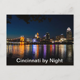 Cincinnati durch Nacht Feiertagspostkarte