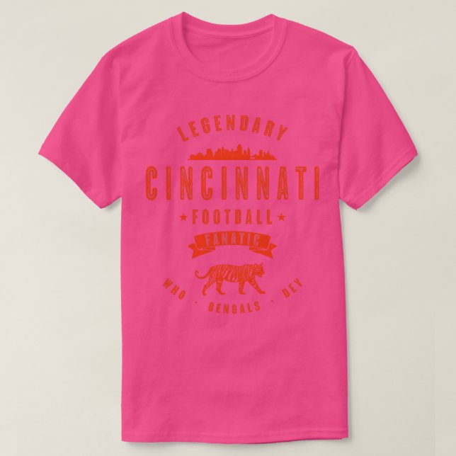 Cincinnati Fanatic Vintag Orange Text T-Shirt (Design vorne)
