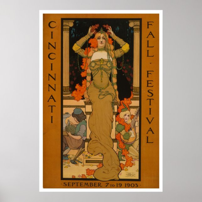 Cincinnati Herbstfest Jugendstil Poster (Vorne)