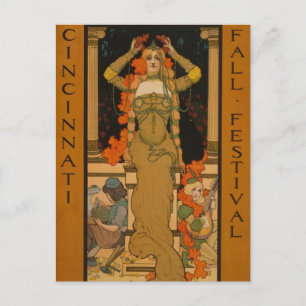 Cincinnati Herbstfestival Art Nouveau Postkarte