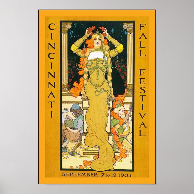 Cincinnati Herbstfestival ~ Vintage Travel Poster (Vorne)